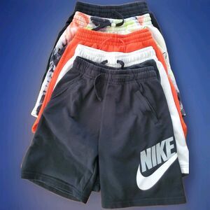 Nike & AIR Jordan Boys Youth Shorts Lot of 5 Sz LARGE Cotton Jogger Black Blue